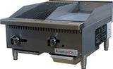 American Chef ACGC24-12C12G - Gas Charbroiler 12" / Griddle 12", natural gas
