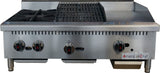 American Chef ACGC36-2B12C12G - Gas Charbroiler 12" / Griddle 12" / Hotplate 2 Burner, natural gas