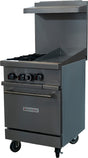 American Chef ACGR24-2B12G - 24" 2 Burner Gas Range / 12" Griddle with Standard Oven, natural gas, with casters