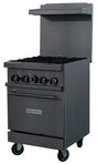 American Chef ACGR24-4B - 24" 4 Burner Gas Range with Standard Oven, natural gas, with casters