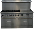 American Chef ACGR60C-6B24G - 60" 6 Burner Gas Range / 24" Griddle with 1 Convection oven, natural gas, with casters
