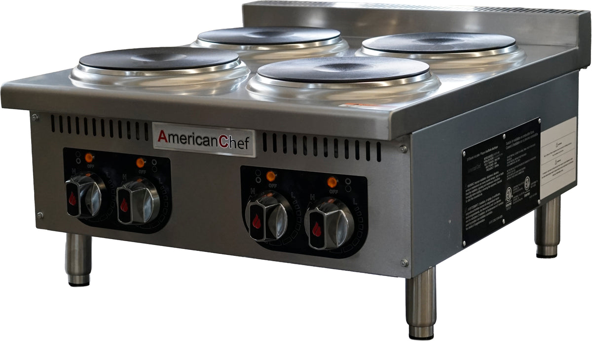 American Chef ACHT-24E - Electric 4 Burners Hotplate 24", 208V