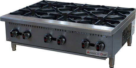 American Chef ACHT-36 - Gas Hotplate 36" 6 Burner, natural gas