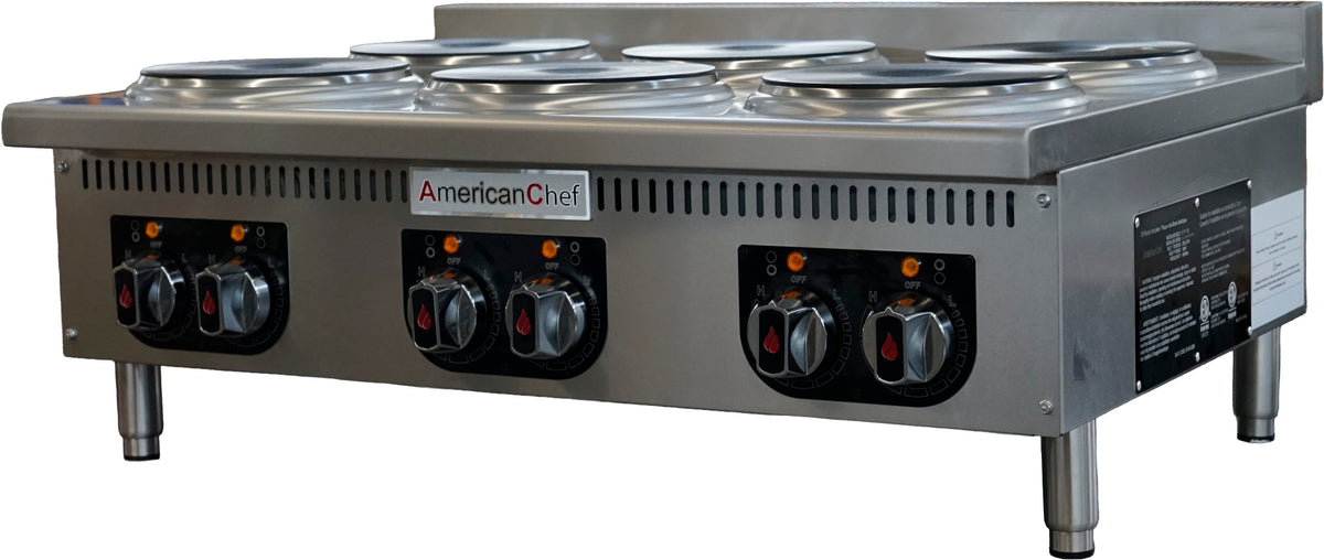 American Chef ACHT-36E - Electric 6 Burners Hotplate 36", 208V
