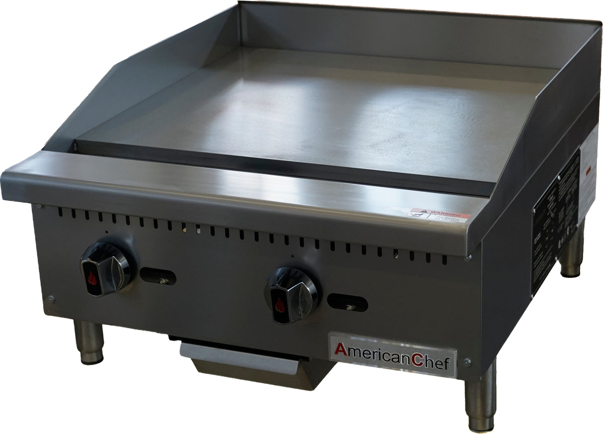 American Chef ACMG-24 - Counter Top 24" Manual Griddle Gas, natural gas
