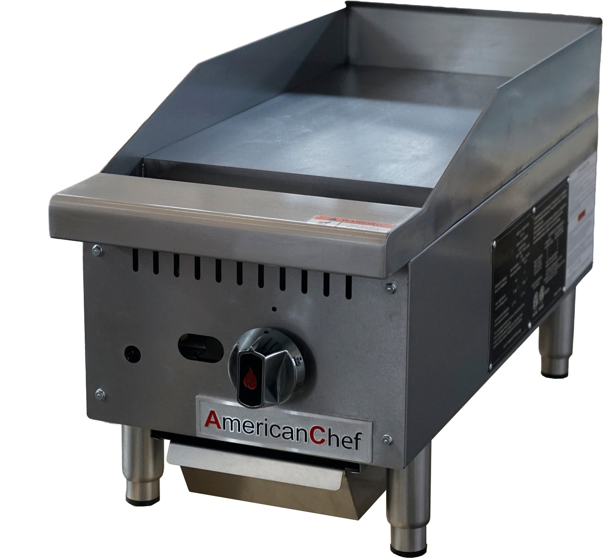 American Chef ACTG-12 - Counter Top 12" Thermostat Griddle, thermostat,with Pilot stand., natural gas