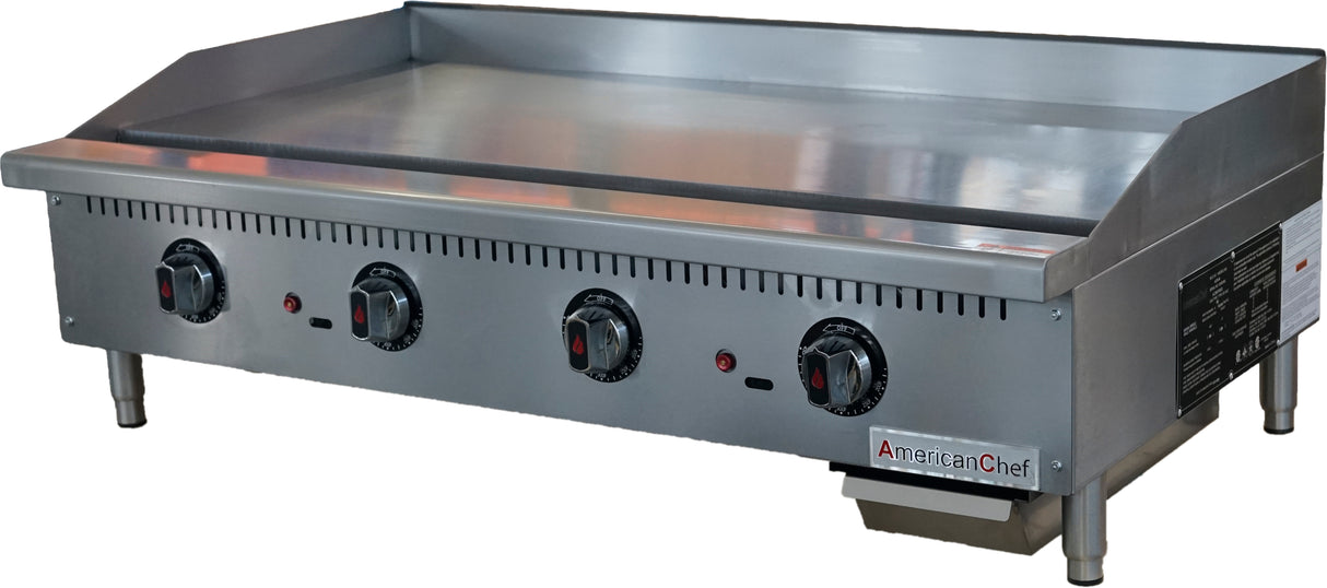 American Chef ACTG-48 - Counter Top 48" Thermostat Griddle with safety valve, natural gas