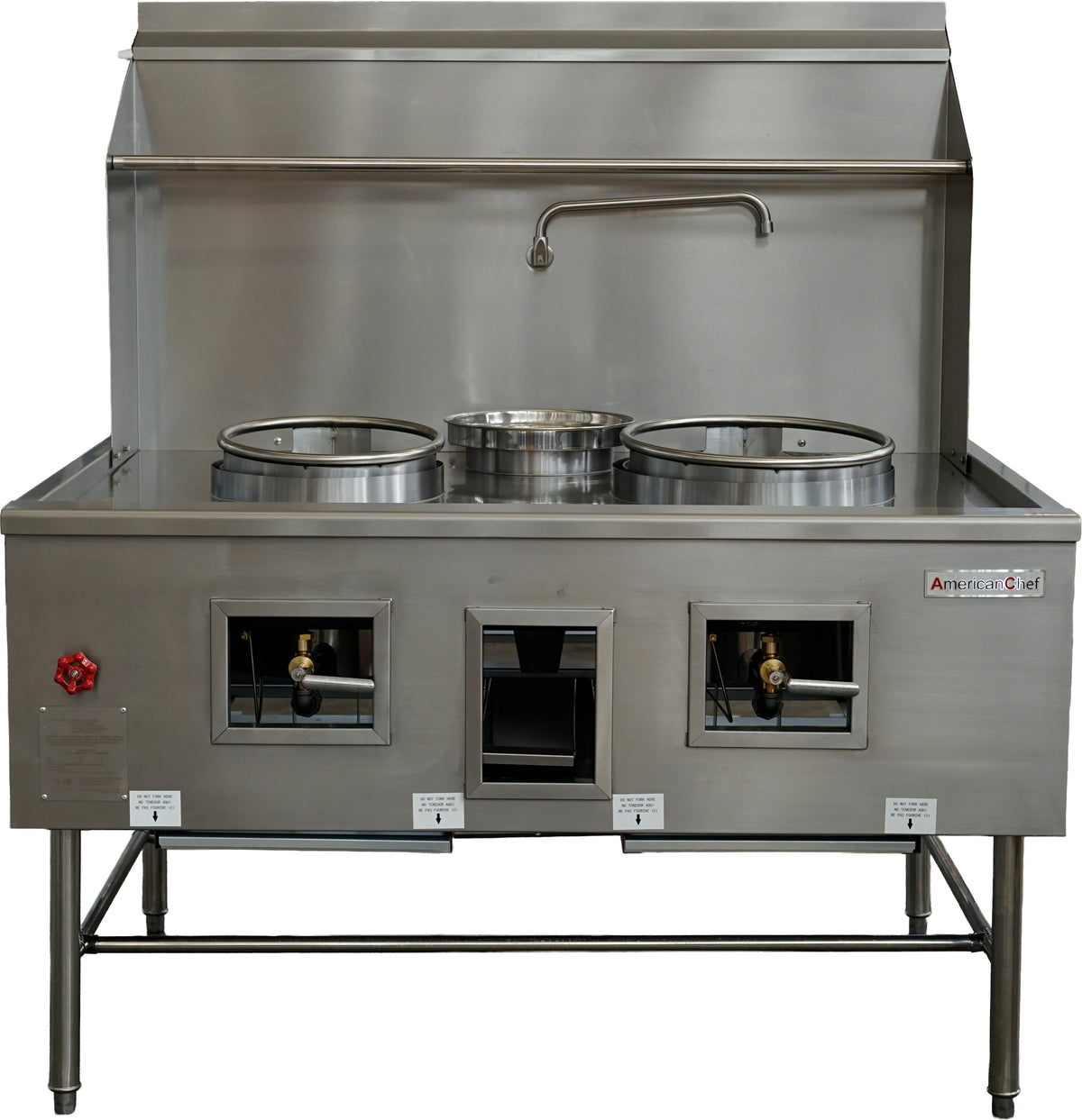 American Chef ACWR-48D - 1 chambers Wok Range with 1 x 13" Ring and 1 x 16" Ring 220000 BTU, natural gas