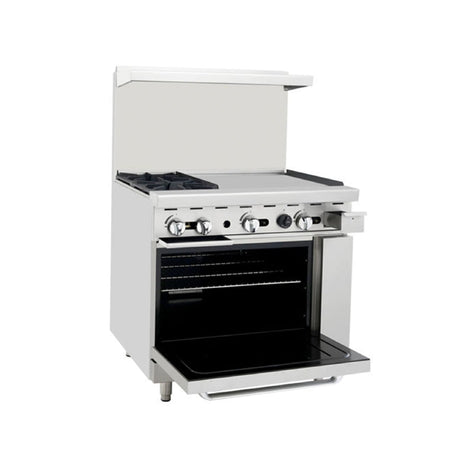 CookRite 36″ Gas Range with Two (2) Open Burners & 24″ Griddle - AGR-2B24GR