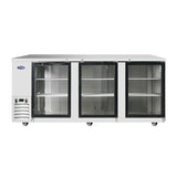 Atosa 90″ Back Bar Cooler Three Door with Glass Doors - MBB90GGR - VRS Restaurant Equipment & Supply Store