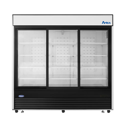 Atosa MCF8729GR 82″ 3 Sliding Door Glass Refrigerator Merchandiser - VRS Restaurant Equipment & Supply Store