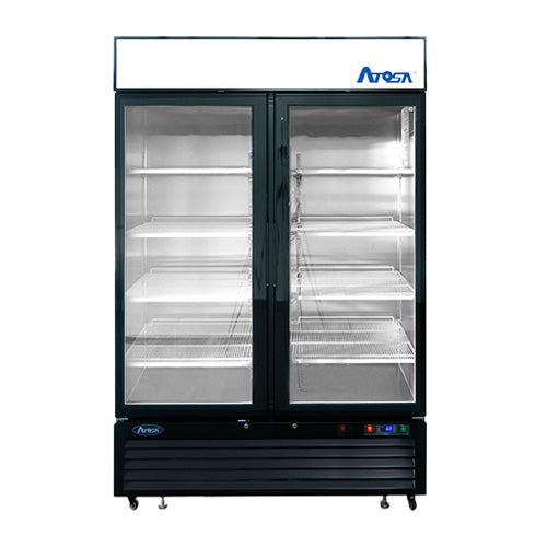 Atosa 40" Black Cabinet Two Glass Door Merchandiser Freezer - MCF8732GR - VRS Restaurant Equipment & Supply Store