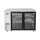 Atosa 48″ Shallow Depth Back Bar Cooler Two Door with Glass Doors - SBB48GGRAUS1 - VRS Restaurant Equipment & Supply Store