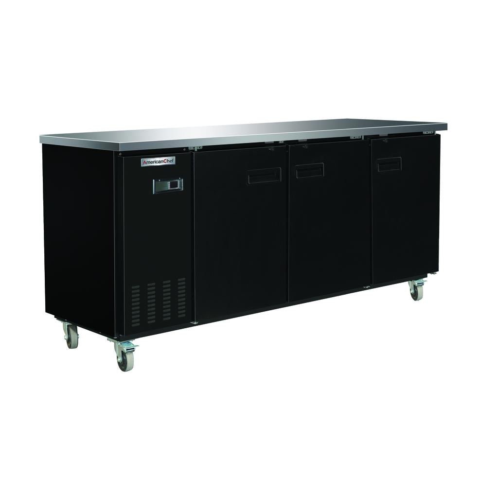 American Chef 90″ 2 Door Glass Back Bar Refrigerator BB-90 - VRS Restaurant Equipment & Supply Store