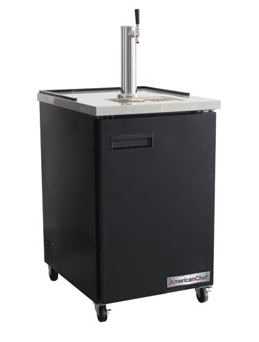 American Chef 30″ Single Door Beer Dispenser Refrigerator With Single Tab Tower BBDD1-30B