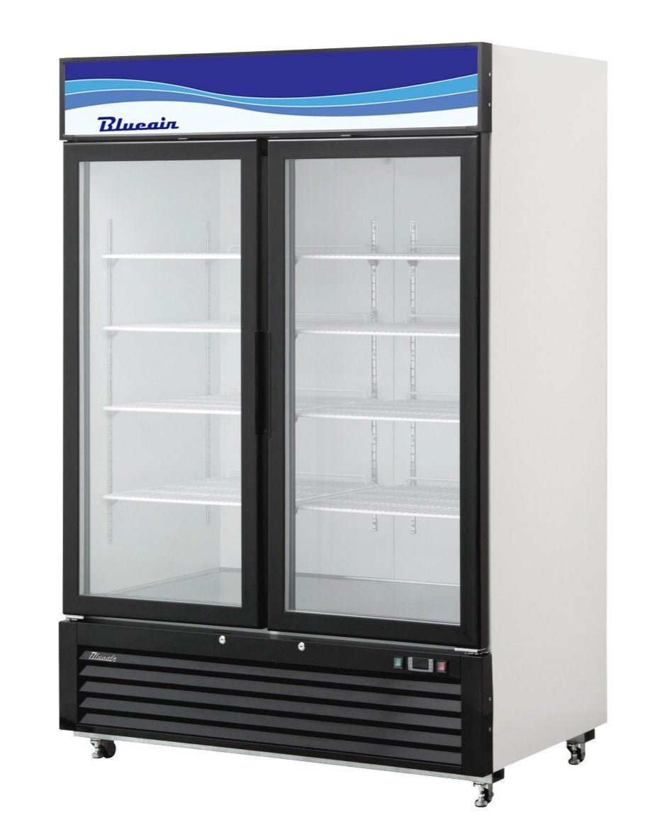 Blue Air BKGM49-HC Glass Door Merchandiser Refrigerator- Two Door - VRS Restaurant Equipment & Supply Store