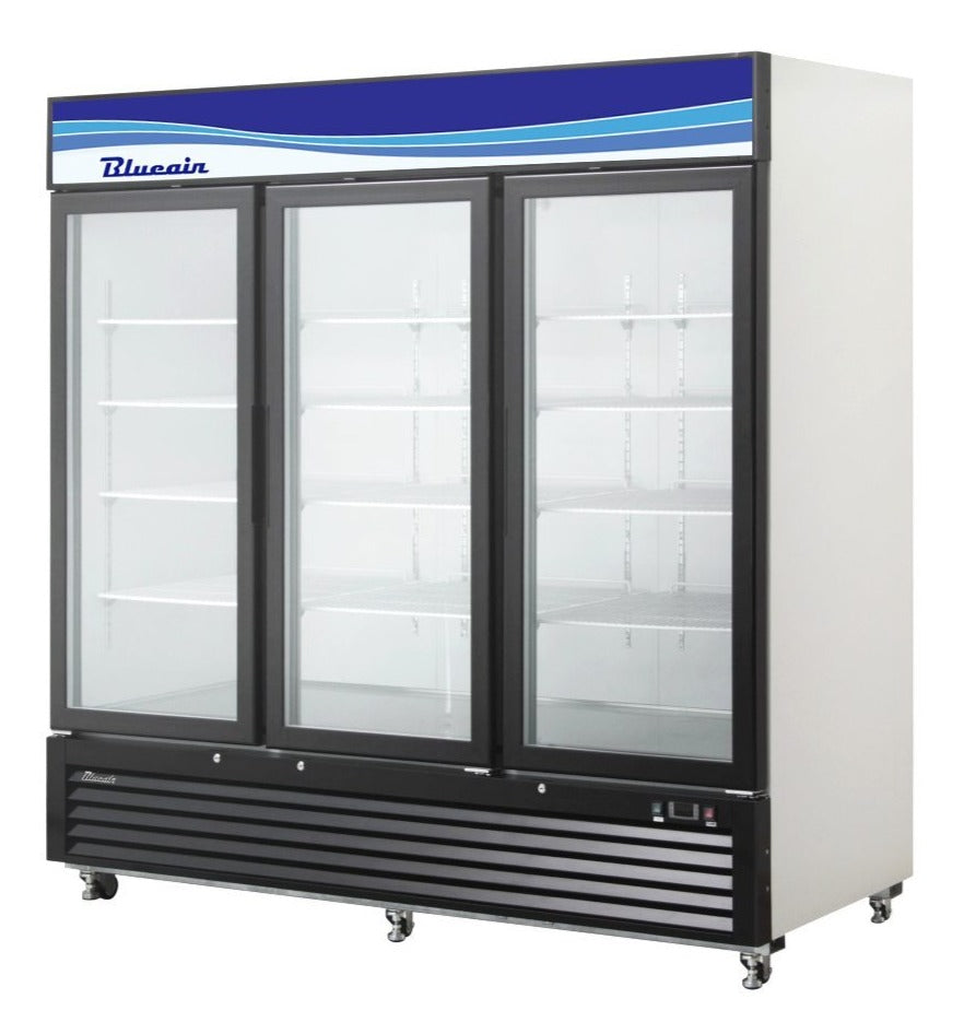 Blue Air BKGM72-HC Glass Door Merchandiser Refrigerator-Three Door - VRS Restaurant Equipment & Supply Store