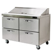 Blue Air BLPT60-D4-HC Sandwich Prep Drawer - Four draws 60"