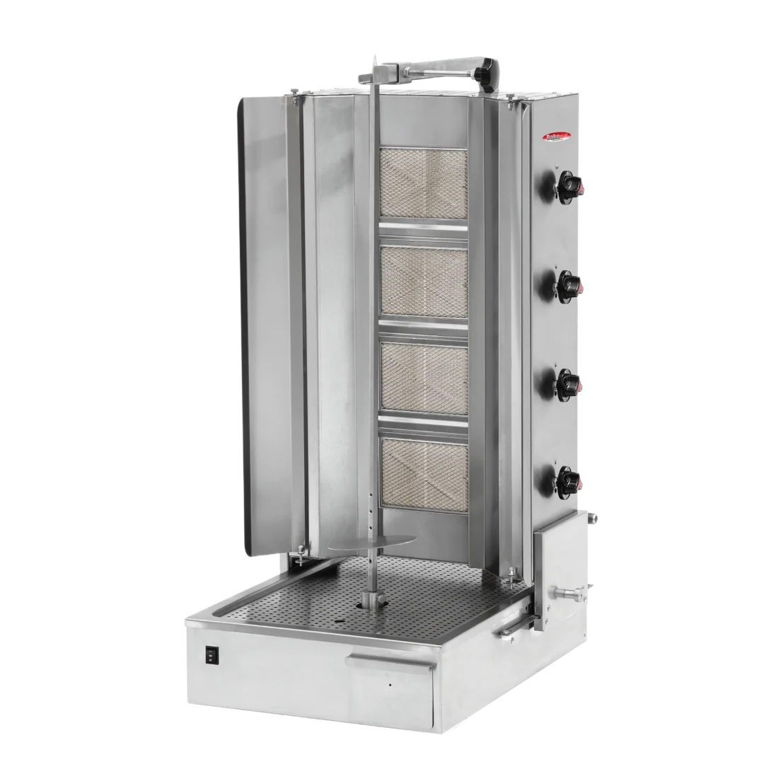 BakeMax BMDN1514 Commercial Heavy-Duty 4-Burner Gas Shawarma / Donair Machine
