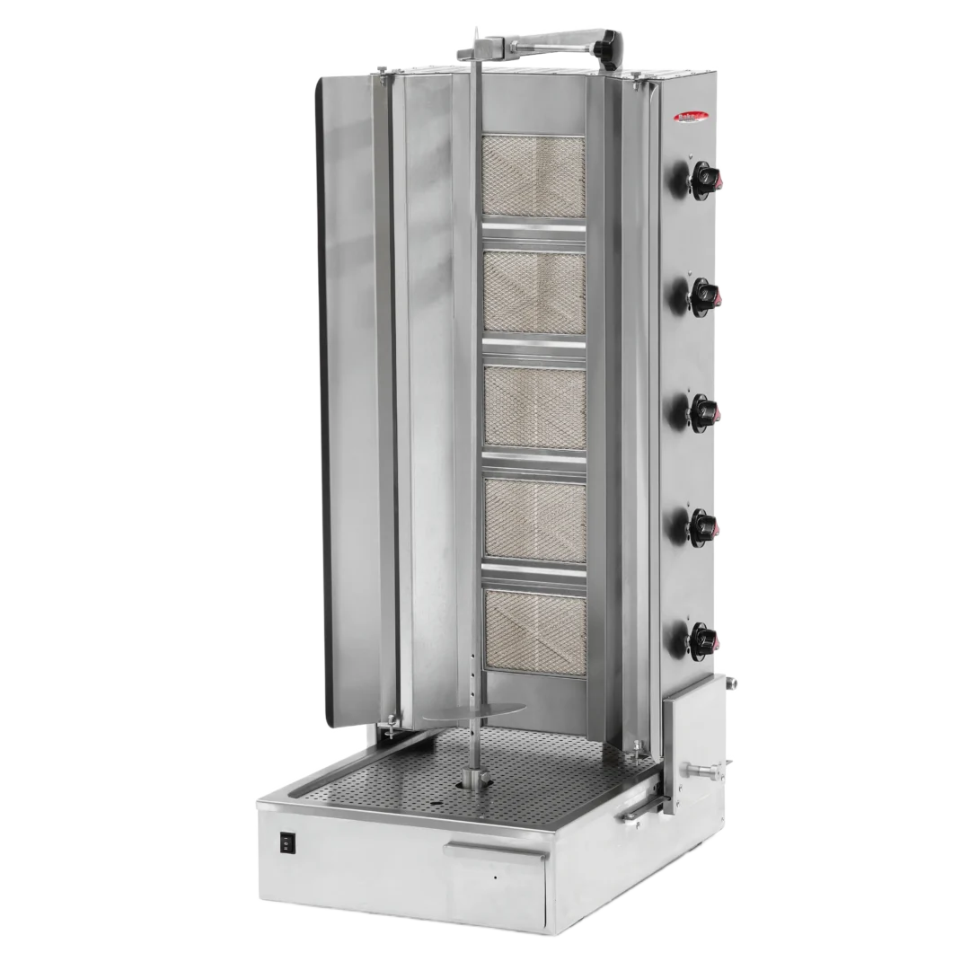 BakeMax BMDN1525 Commercial Heavy-Duty 5-Burner Gas Shawarma / Donair Machine