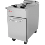 BakeMax BMPLS7FE030 Heavy Duty Commercial Electric Floor Model 34L / 75lbs. Fryer with Lift Up Heating Elements