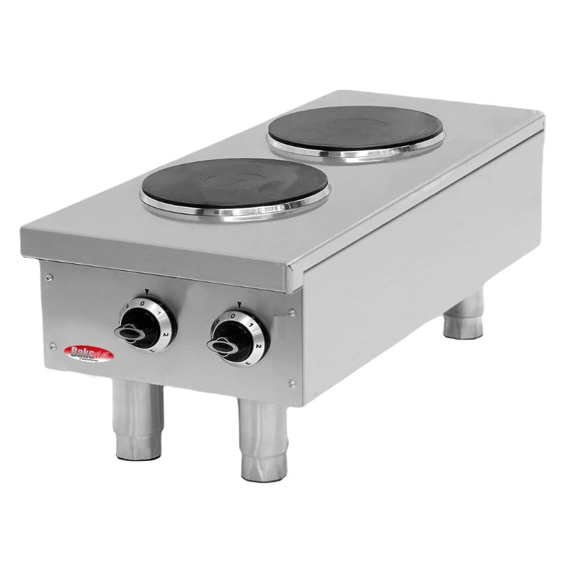 BakeMax BMPLS7KE010 Heavy Duty Commercial Countertop 2 Burner Electric Hot Plate