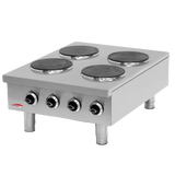 BakeMax BMPLS7KE020 Heavy Duty Commercial Countertop 4 Burner Electric Hot Plate