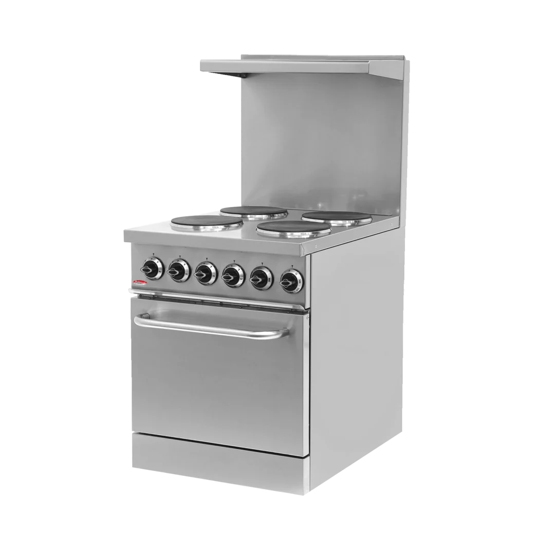 BakeMax BMPLS7KE021 Commercial Floor Model 24” Wide 4 Burner Electric Range