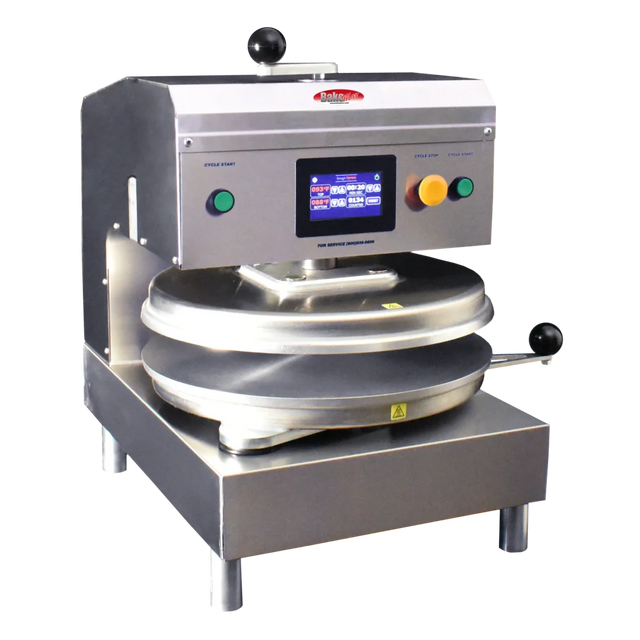 BakeMax BMTXE218SS Commercial Countertop Automatic Swing Away Dual Heat Dough Press