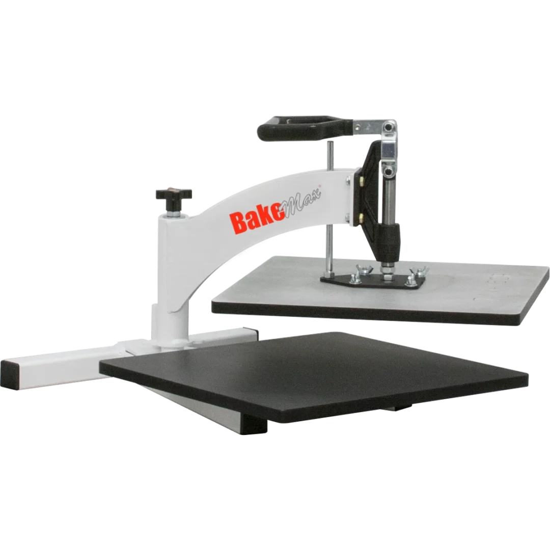 BakeMax BMTXM15CP Commercial Countertop White Powder Coated Manual Swing Away Cold Meat Press