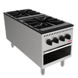 BakeMax America BASPS002 Commercial Countertop Dual Burner Manual Gas Stock Pot