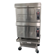 BakeMax BMDGF5 Commercial Floor Model Electric Double Stacked Greaseless Forced Air Fryer