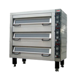 BakeMax BMTD004 Four Deck Three Pan Wide Floor Model Electric Artisan Stone Deck Oven