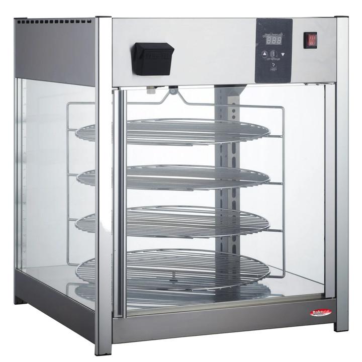 BakeMax BMPW418 Titan Series Countertop Electric 4-Tier 18 Inch Rotating Pizza Warmer