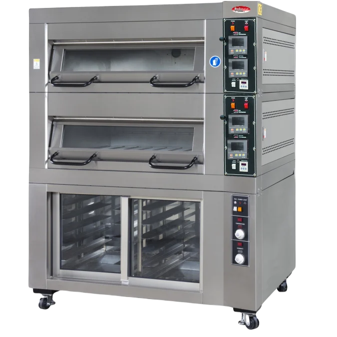 BakeMax BMTD003 Three Deck Three Pan Wide Floor Model Electric Artisan Stone Deck Oven