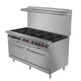 BakeMax BAS60O 60″ Natural Gas Range With 10 Open Burner - VRS Restaurant Equipment & Supply Store