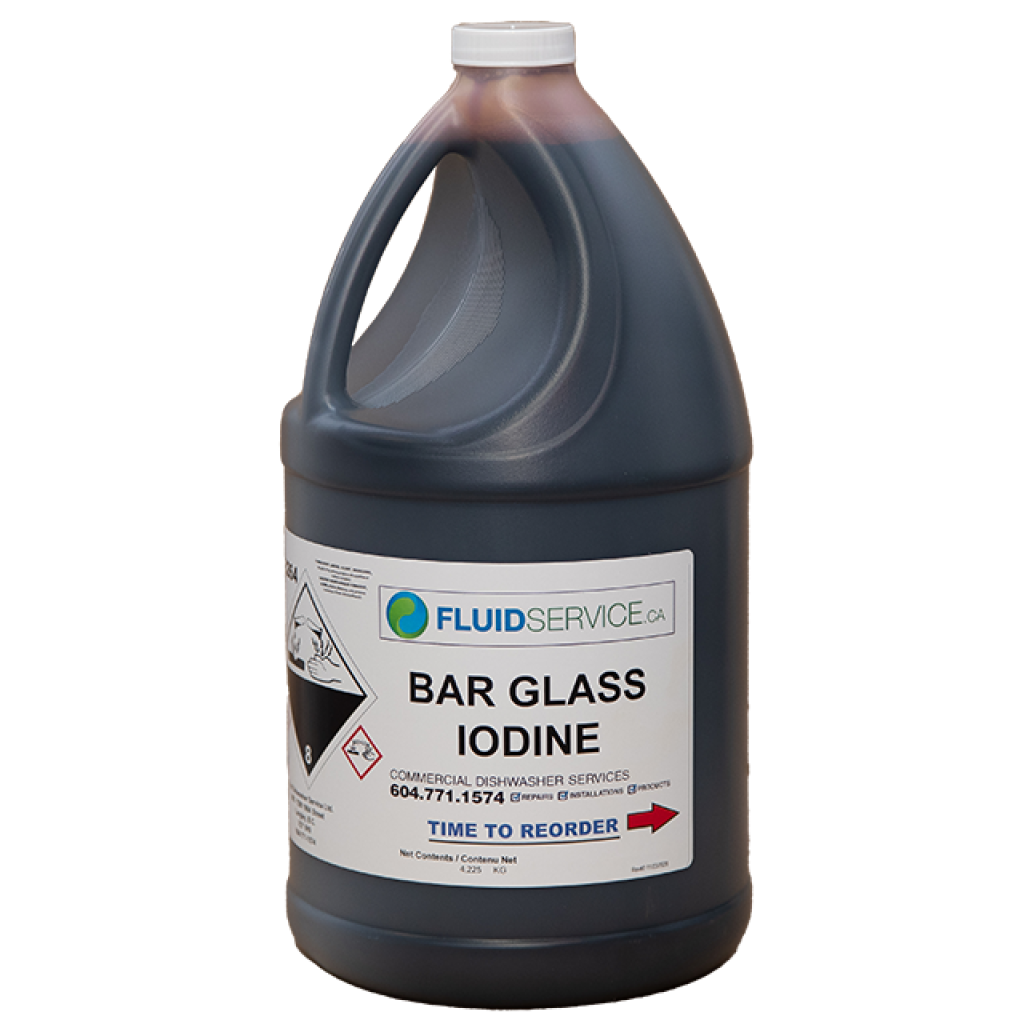 Fluid GLASS-4 4L Glass Iodine Sanitizer - 4 / Case