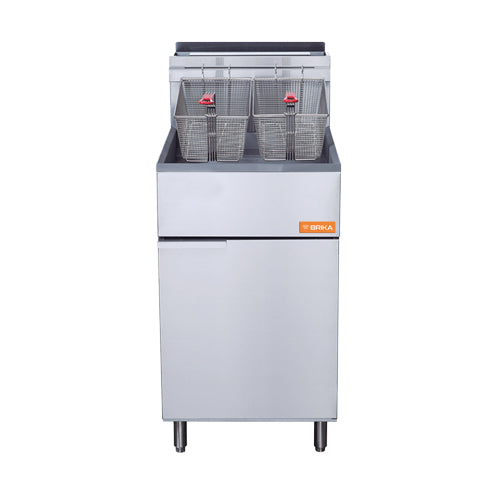 Brika BFR-70 70 Lb Floor Tube Fired Natural Gas Fryer - VRS Restaurant Equipment & Supply Store