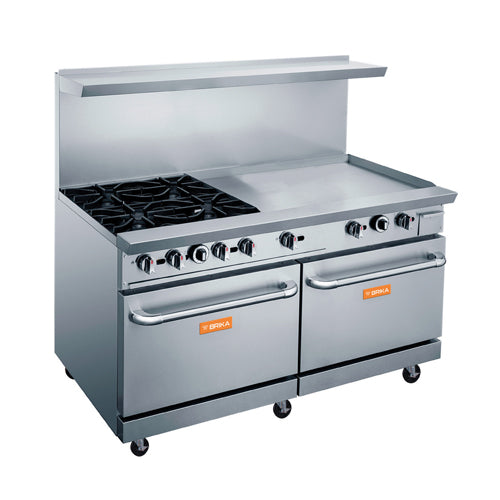 Brika BGR-4B-G36 48″ Propane Gas Range With 36″ Griddle - VRS Restaurant Equipment & Supply Store