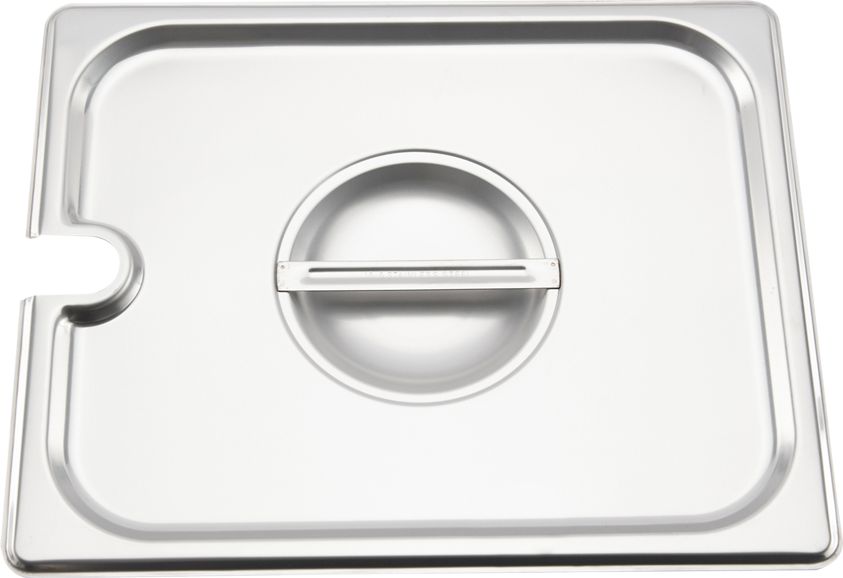Browne 12.8" Stainless Steel Notched Cover for Half Size Steam Table Pan - 575539