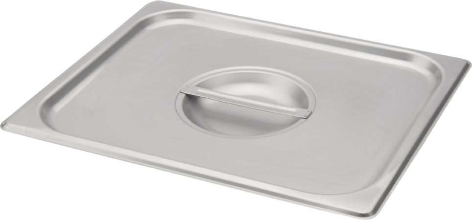 Browne 6.3" Stainless Steel Solid Cover for One-Ninth Size Steam Table Pan - 575598