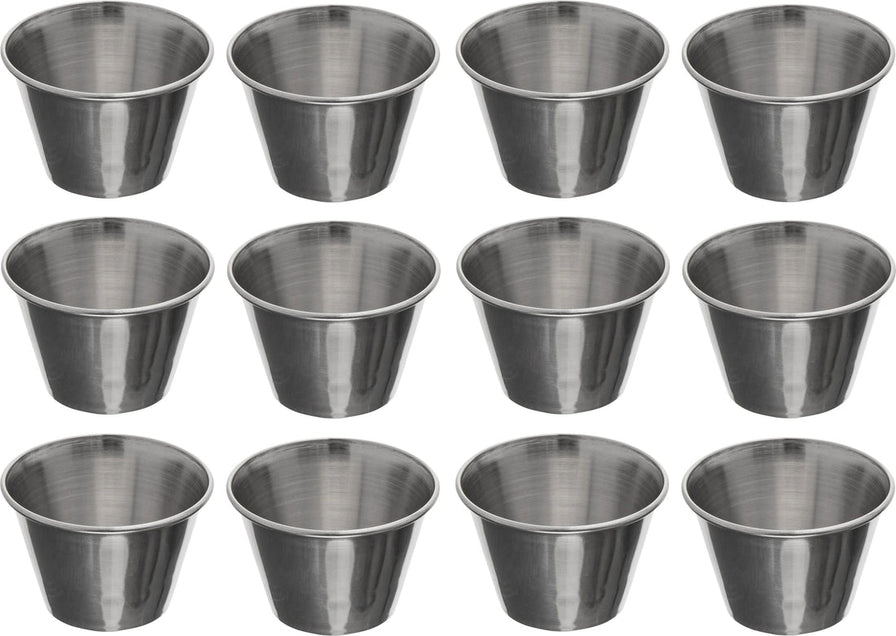 Browne 1.5 Oz Stainless Steel Cocktail Sauce Cup Pack of 12 - 515058
