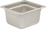 Browne 4" Stainless Steel Anti-Jam 1/6 Size Steam Pan - 5781604