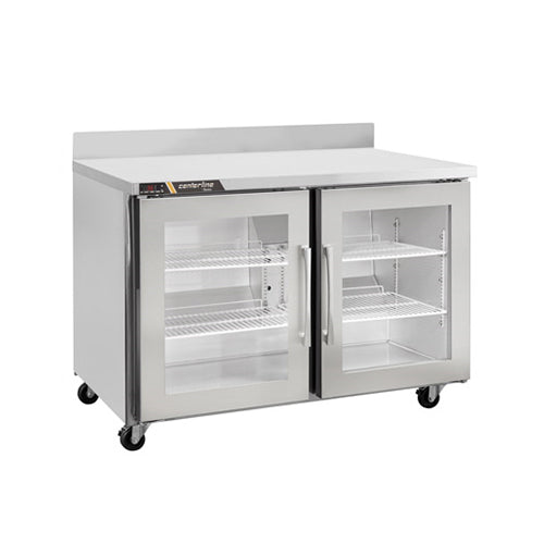 Centerline CLUC-48R-GD-WT 48″ 2 Door Glass Worktop Refrigerator - VRS Restaurant Equipment & Supply Store