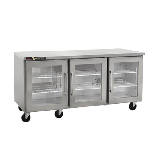 Centerline CLUC-72R-GD 72″ 3 Door Glass Undercounter Refrigerator - VRS Restaurant Equipment & Supply Store