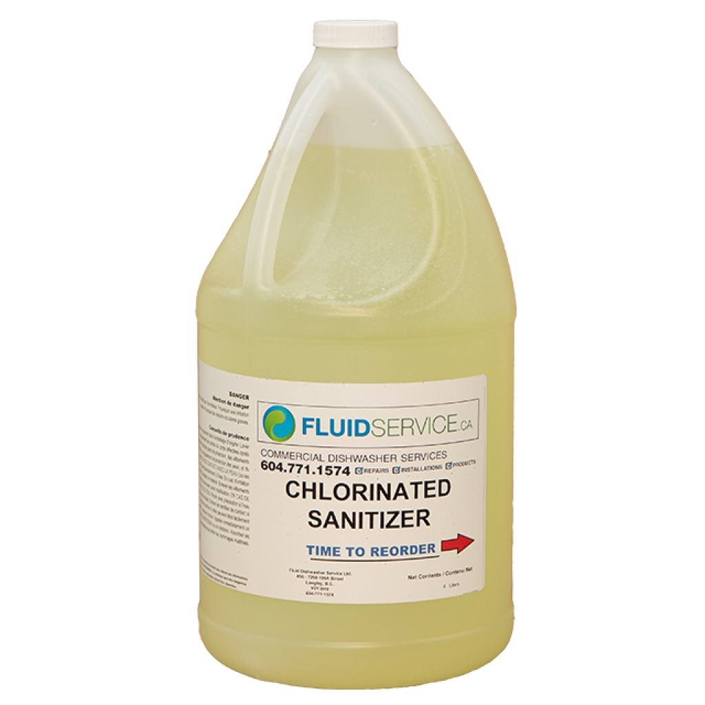 Fluid CHLORINATED-4 4L Low Temp Warewashing Sanitizer – 4 / Case