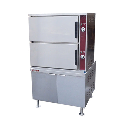 Crown ECX-16 16 Pan Electric Convection Steamer on Cabinet Base – 3Ph, 208V - VRS Restaurant Equipment & Supply Store