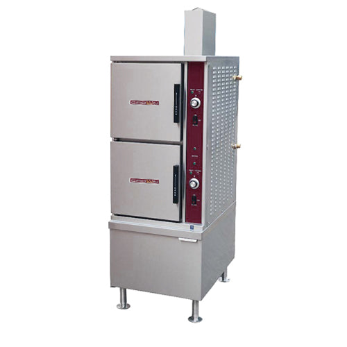 Crown SX-7G3 7 Pan Propane Gas Convection Steamer on Cabinet Base - VRS Restaurant Equipment & Supply Store