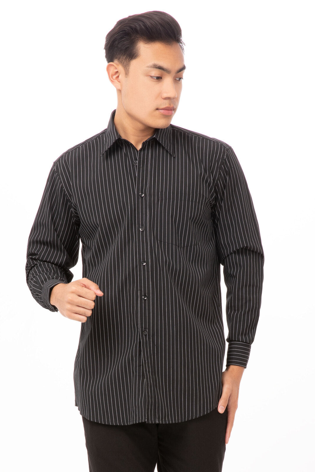 Uniform Works D300-CDA-L - Onyx Dress Shirt, Pinstripe, Large