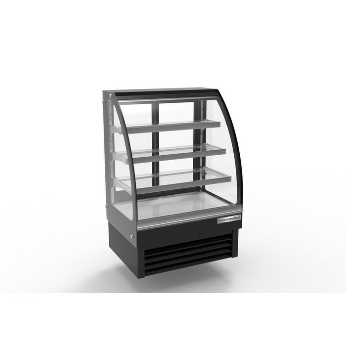American Chef 35″ Curved Glass Floor Refrigerated Display Case DCC35 - VRS Restaurant Equipment & Supply Store